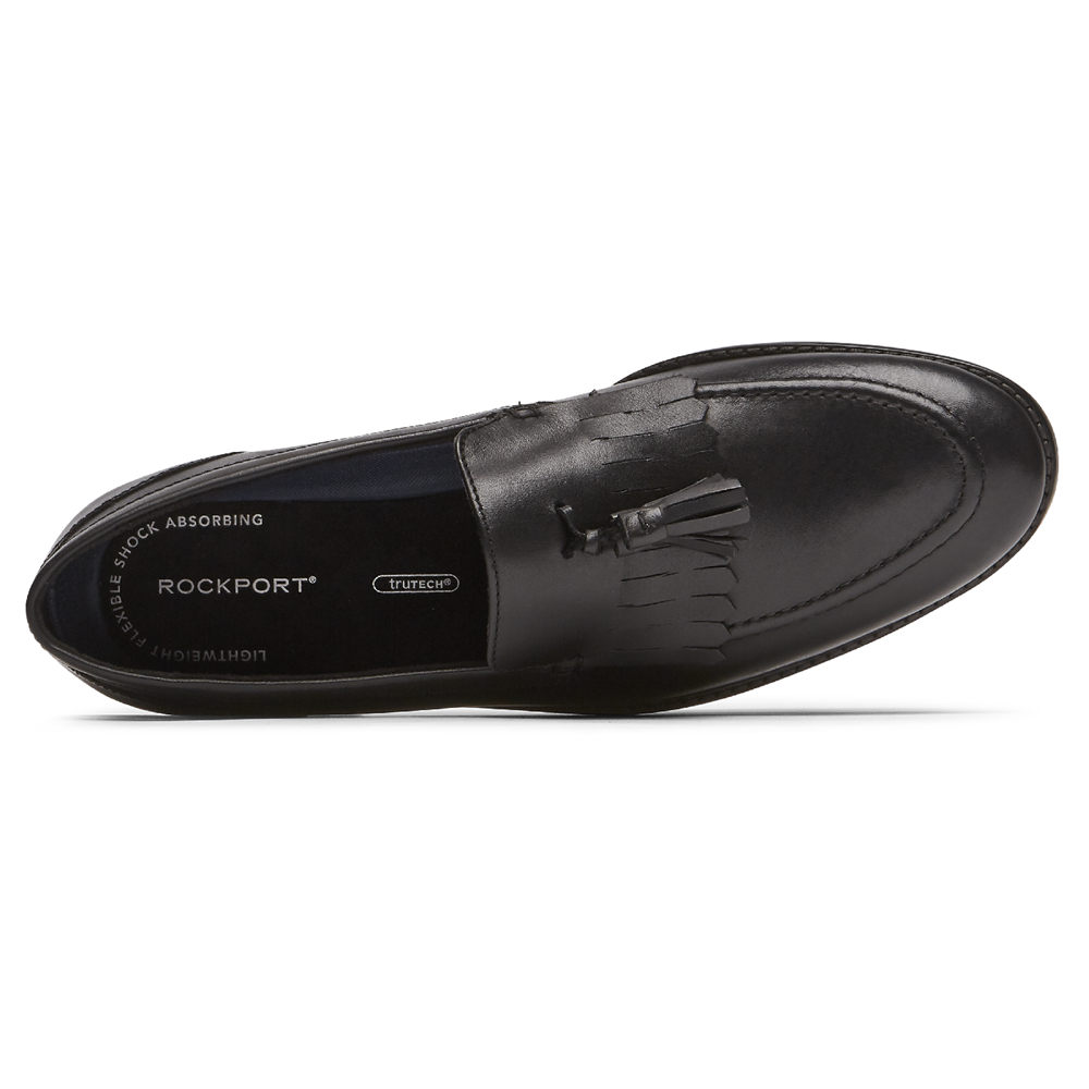 Rockport Mens Loafers Black - Style Purpose 3 Tassel - UK 374-CJEMLF